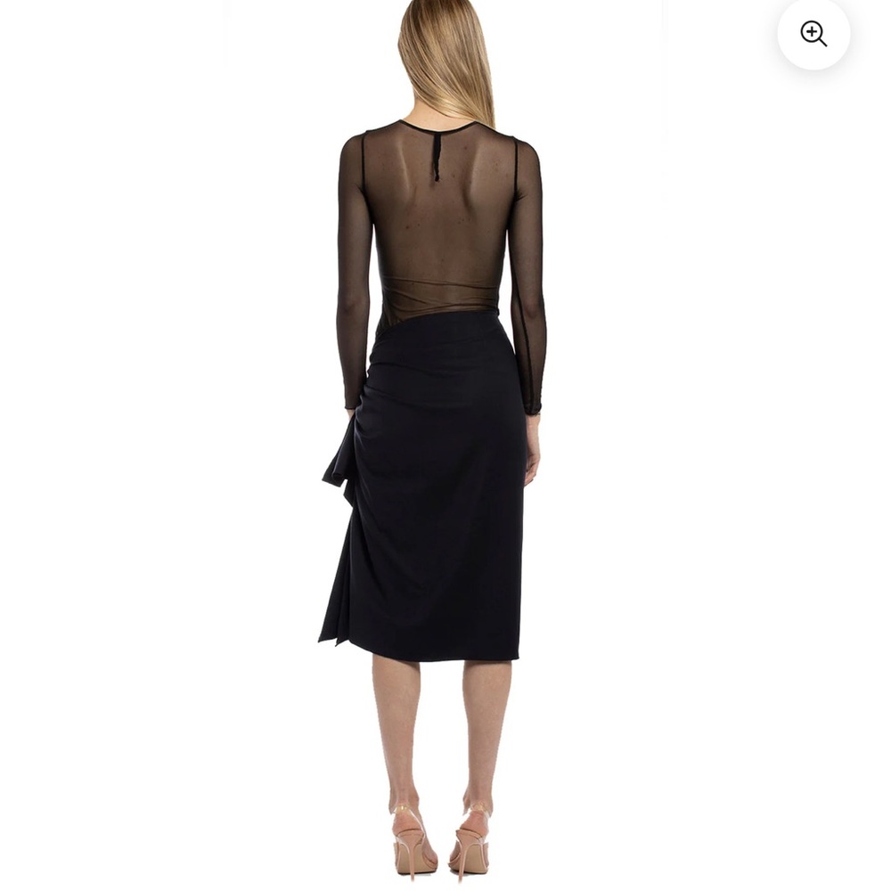 New! Mother of All Colette Midi Skirt in Black Sz Small $490 - Picture 3 of 8